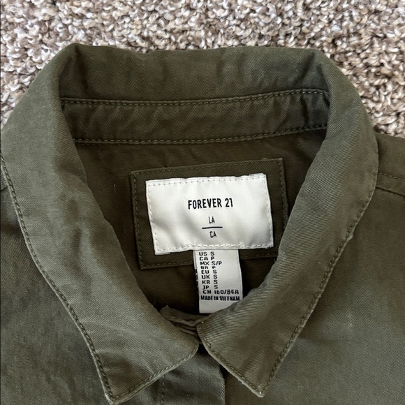 Women’s Olive Utility Canvas Jacket Size S 100% Cotton - Picture 2 of 10
